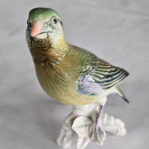 Beautiful vintage porcelain figurine female crossbill. signed KE  michelevn (37)